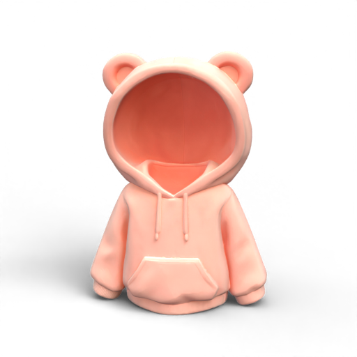 Pink Bear-Eared Hoodie 3D Model