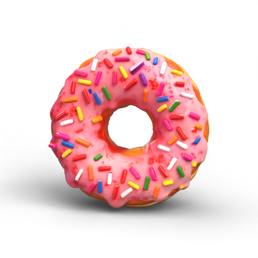 Miniature Strawberry Donut 3D Model