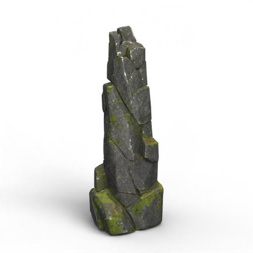 Gray Sandstone Rock Slab 3D Model