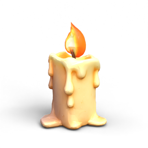 Lit Candle 3D Model
