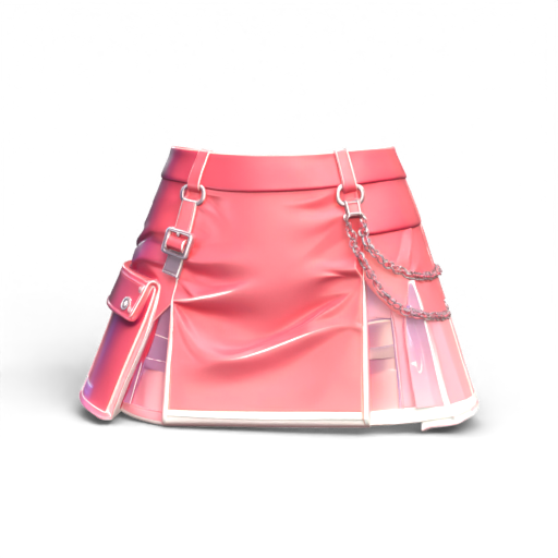 Pink metallic mini skirt 3D Model