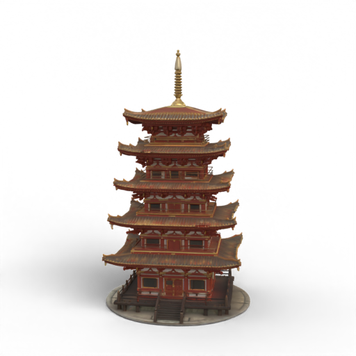 Five-Story Pagoda 3D Model