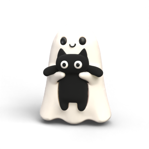 Ghost Holding Cat 3D Model