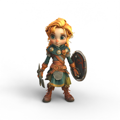 Elf Warrior Girl 3D Model