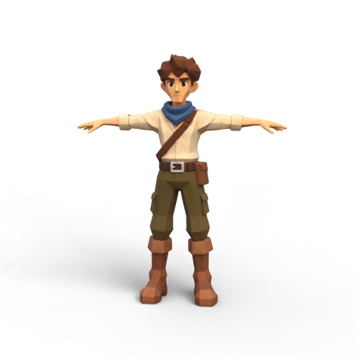 Low Poly Male Explorer 3D Model
