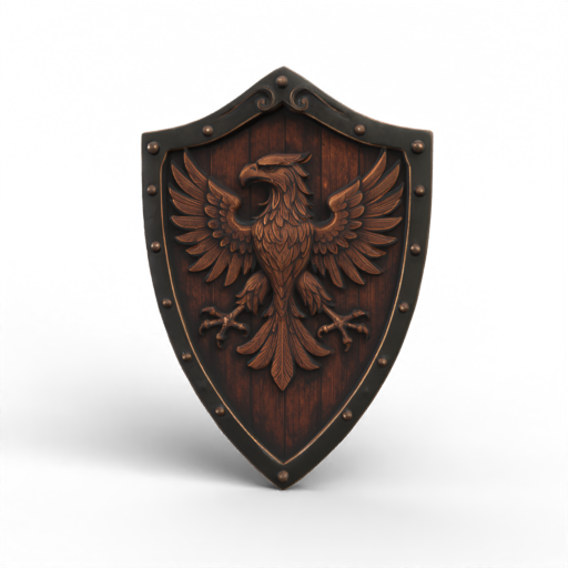 Carved Wooden Shield 3D Model