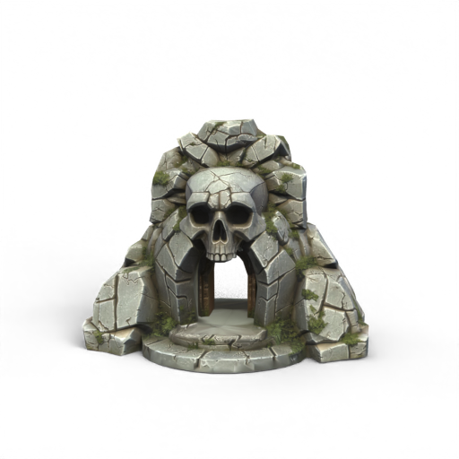 Skull-shaped stone archway 3D Model