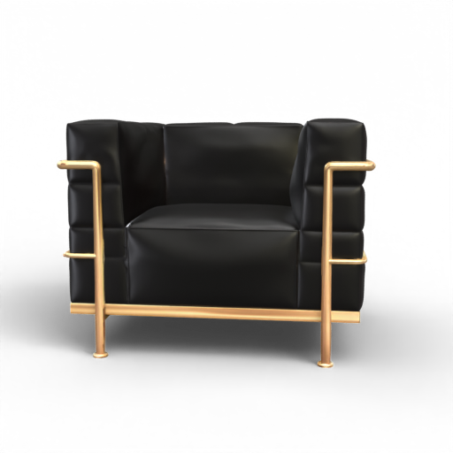 Modern Black Leather Cube Sofa 3D 모델