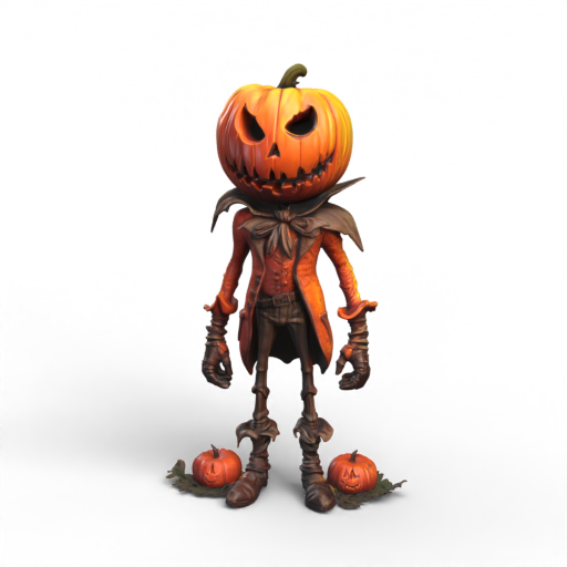 Pumpkin Head Character 3D Model