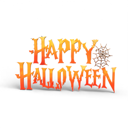 Happy Halloween Font 3D Model