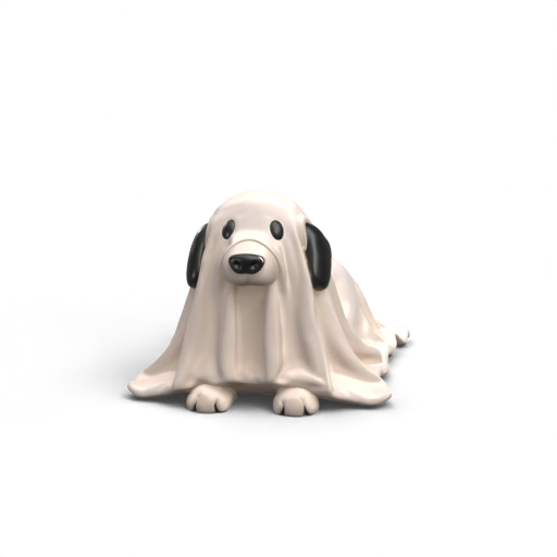 Dog in Ghost Costume 3D Model