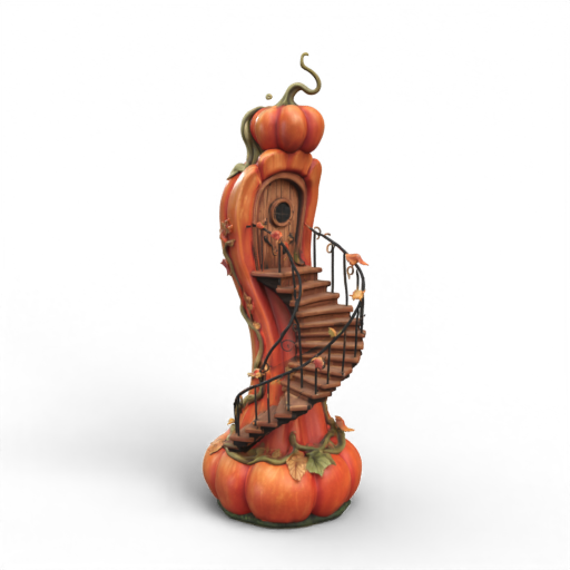 Pumpkin House Chess Piece 3D Model