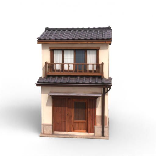Narrow two-story house 3D Model